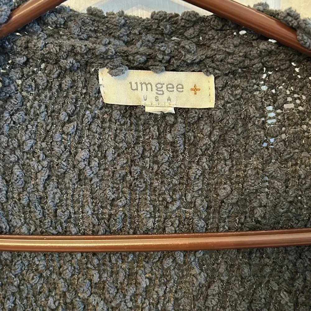 Umgee Women’s XL Gray Popcorn Knit Comfy Cardigan Sweater with Pockets - Picture 4 of 8
